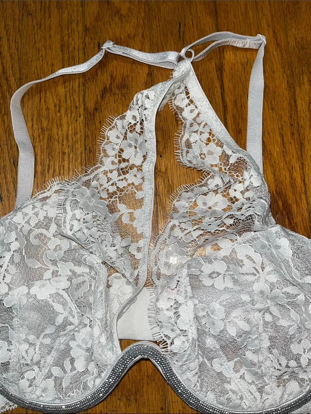 NWT Victoria’s Secret Dream Angels Plunge One Shoulder Rhinestone Bra  Large